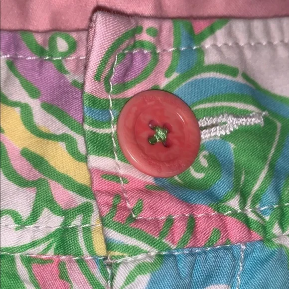 Lilly Pulitzer Chin Chin Callahan Flat Front Shorts Golf Pink Green Elephants 2 - Picture 3 of 9